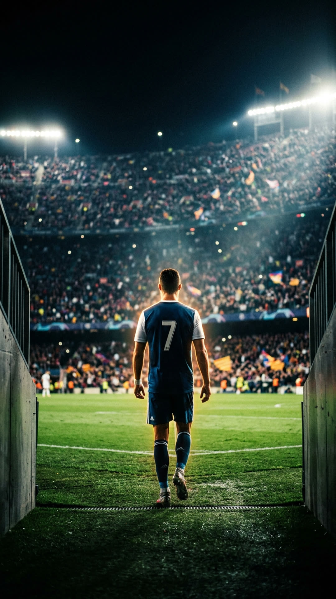AI-generated football scene in a faceless sports reel